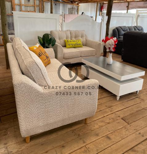 Five Seater Butterfly Design Modern couch-white color