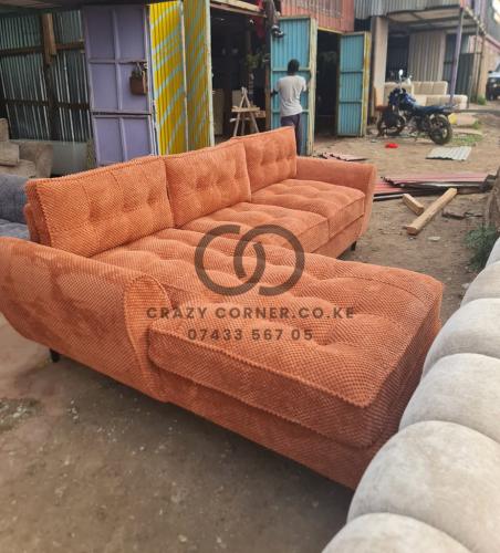 Six Seater Sectional Couch - Orange