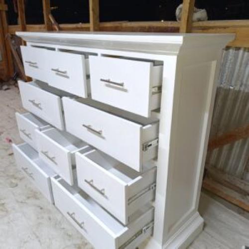 Elegant Harmony 10-Drawer Cabinet – White Finish